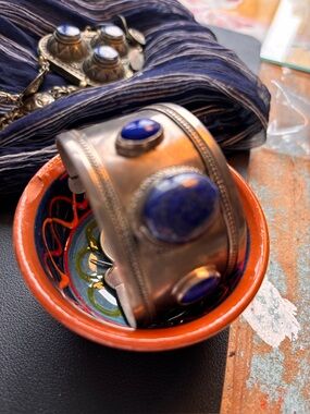 Lapis Lazuli Cuff Bracelet Mexican Artisanal Silver #mothership #mothersday #mom